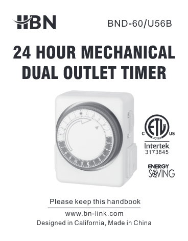 24-Hour Mechanical Outlet Timer - Indoor – CleanAirKits