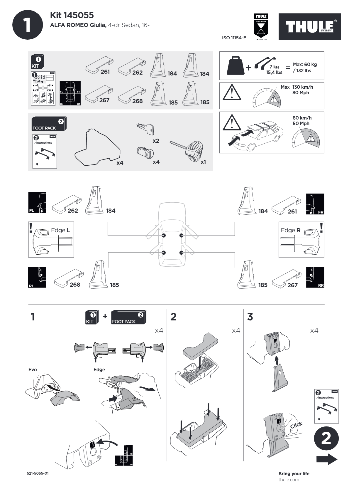 THULE Evo Clamp Fitting Kit 5055