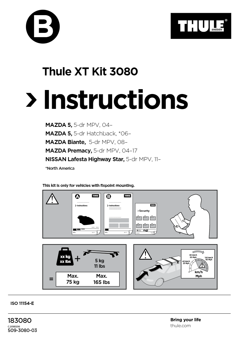 THULE Roof Bar Rapid Fixpoint XT Fitting Kit 3080