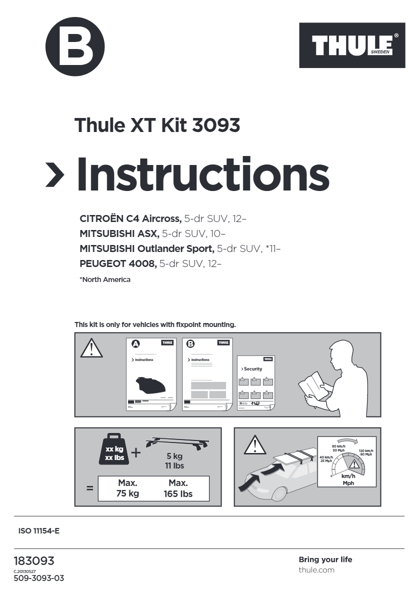 THULE Roof Bar Rapid Fixpoint XT Fitting Kit 3093