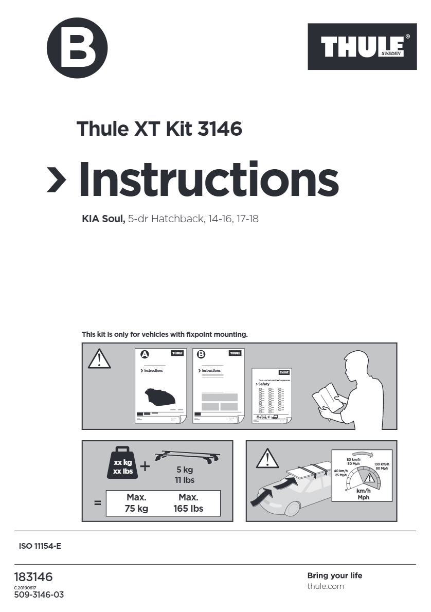 THULE Roof Bar Rapid Fixpoint XT Fitting Kit 3146