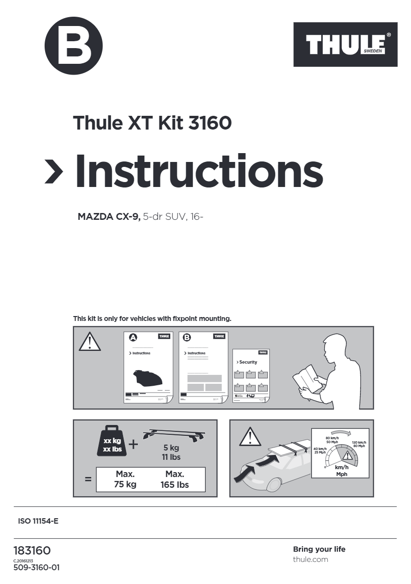 THULE Roof Bar Rapid Fixpoint XT Fitting Kit 3160