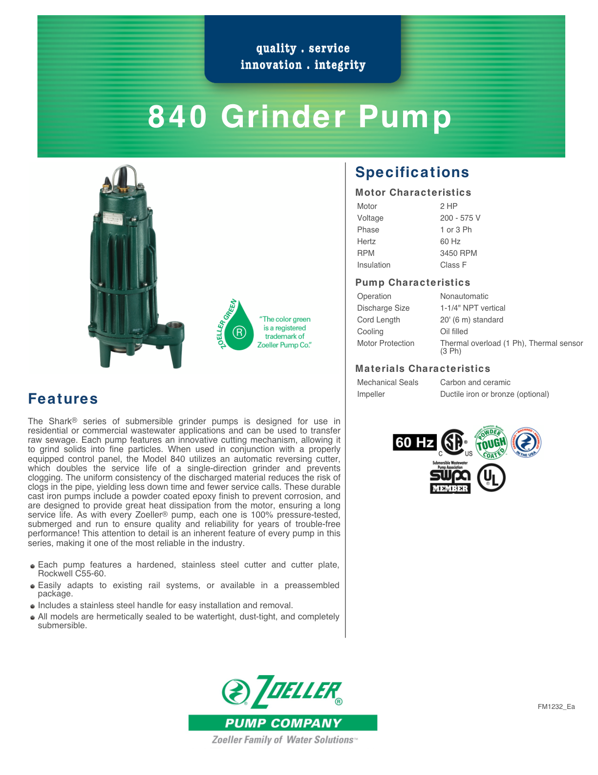Zoeller - E840 - 840-0004 – Wastewater Supply Zoeller - E840 - 840-0004 – Wastewater Supply